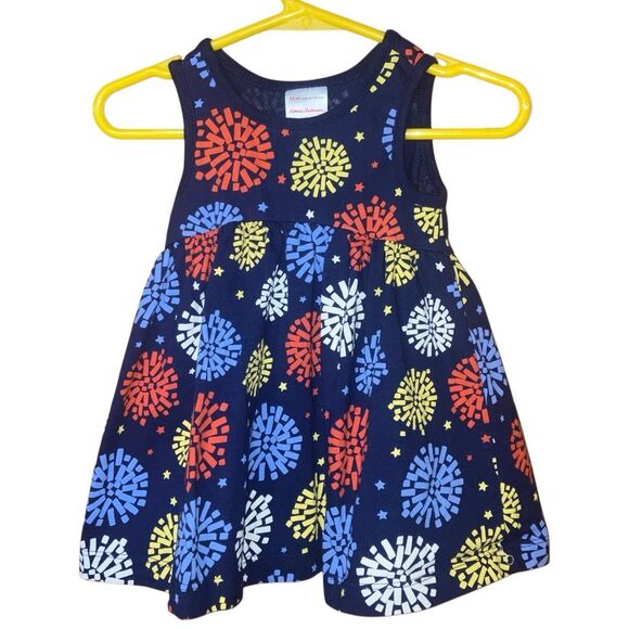 Hanna Andersson printed navy sleeveless dress size 12-18 months #752 - Picture 1 of 5